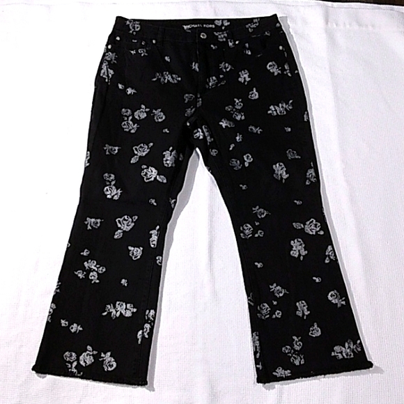 Michael Kors Black Rose Jeans‎ Size   Size 10 Fairygoth Whimsigoth - Picture 1 of 9